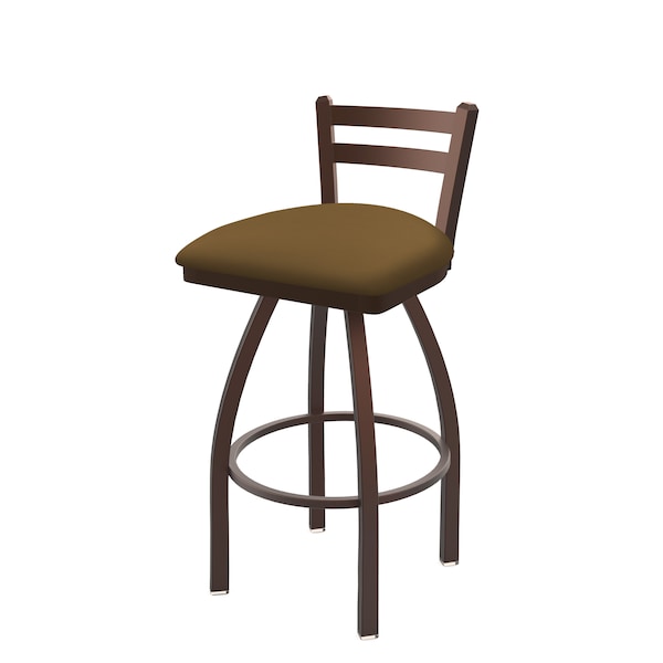 25" Low Back Swivel Counter Stool, Bronze Finish, Canter Saddle Seat